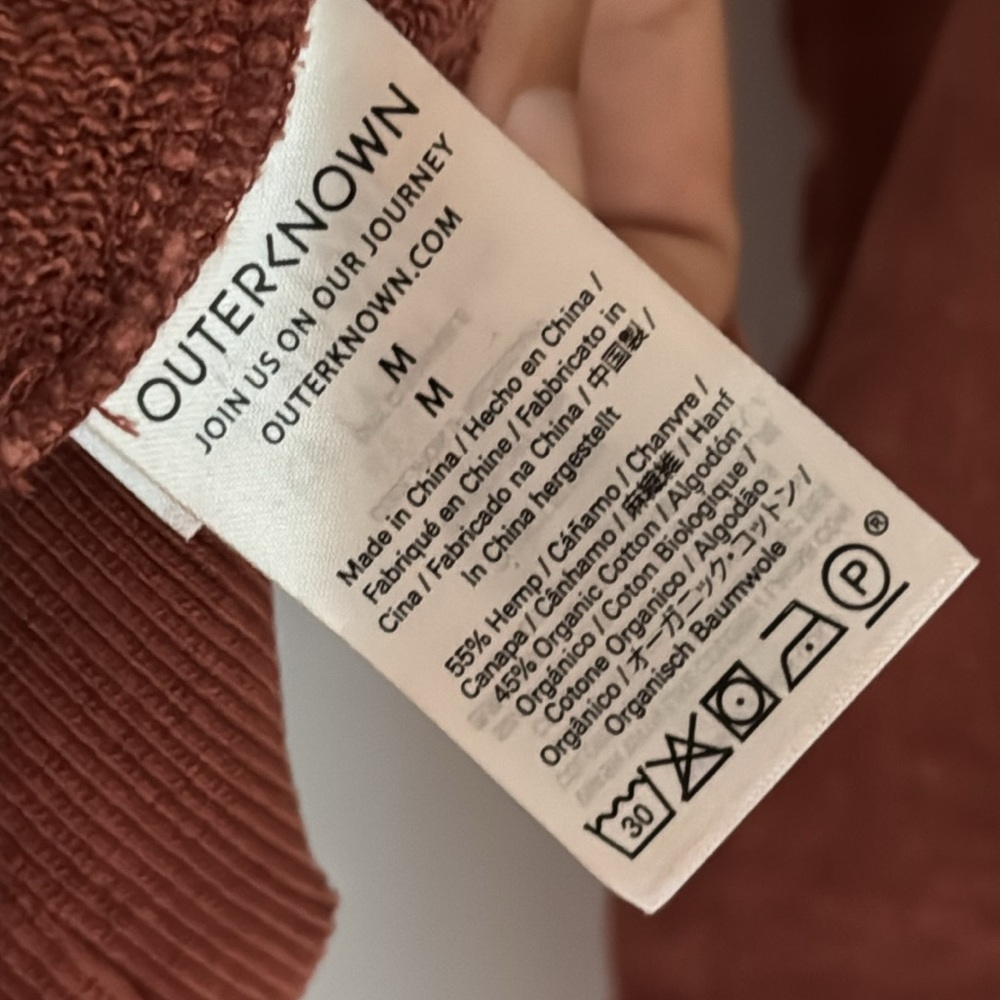 Outerknown Sur Sweatshirt Men’s Medium Hemp Organic Cotton Crewneck Paprika - Picture 11 of 11